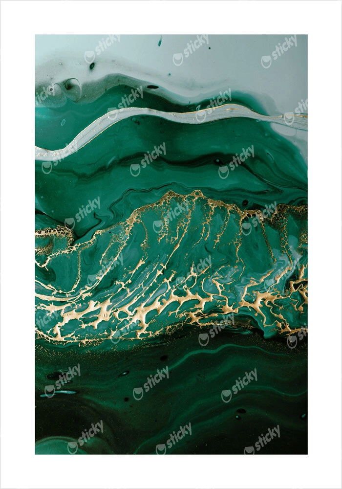 Πόστερ GREEN ACRYLIC WAVES
