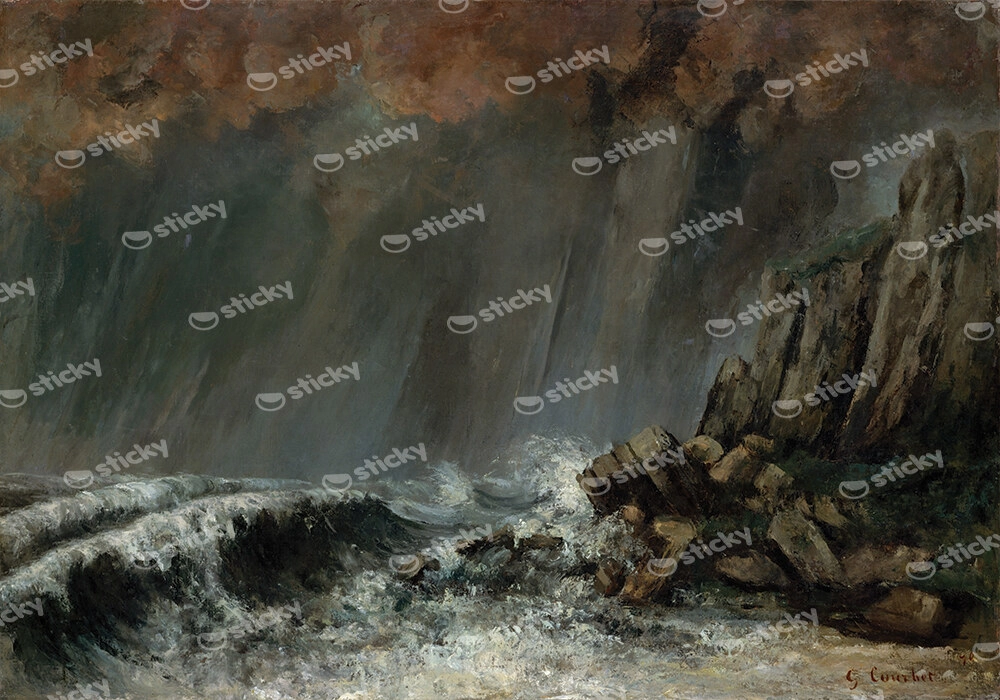 Πινακας σε καμβά GUSTAVE COURBET - MARINE THE WATERSPOUT