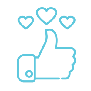 Σύμβολο με χέρι και τρείς καρδιές