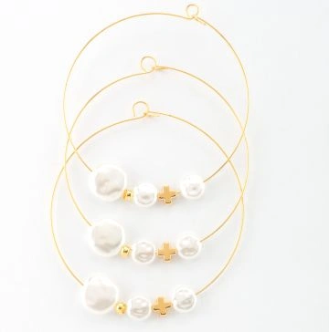 Ροζ Μαρτυρικό Βραχιολάκι με Σταυρό