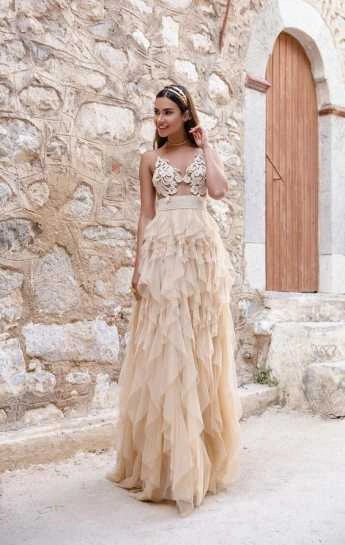 Μοναδικό ροζ νυφικό μου τούλι απο Zolotas Atelier