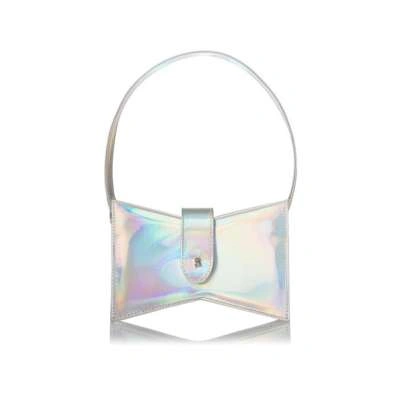 Ασημί τσάντα για γάμο από συνθετικό μεταλλικό καθρέπτη