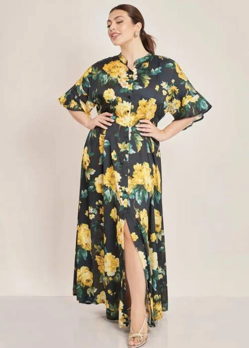 Εμπριμέ φλοράλ σεμιζιέ φόρεμα