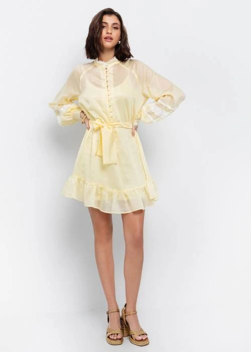 Lyosell φόρεμα με broderie στοιχεία για ανοιξιάτικη βάπτιση