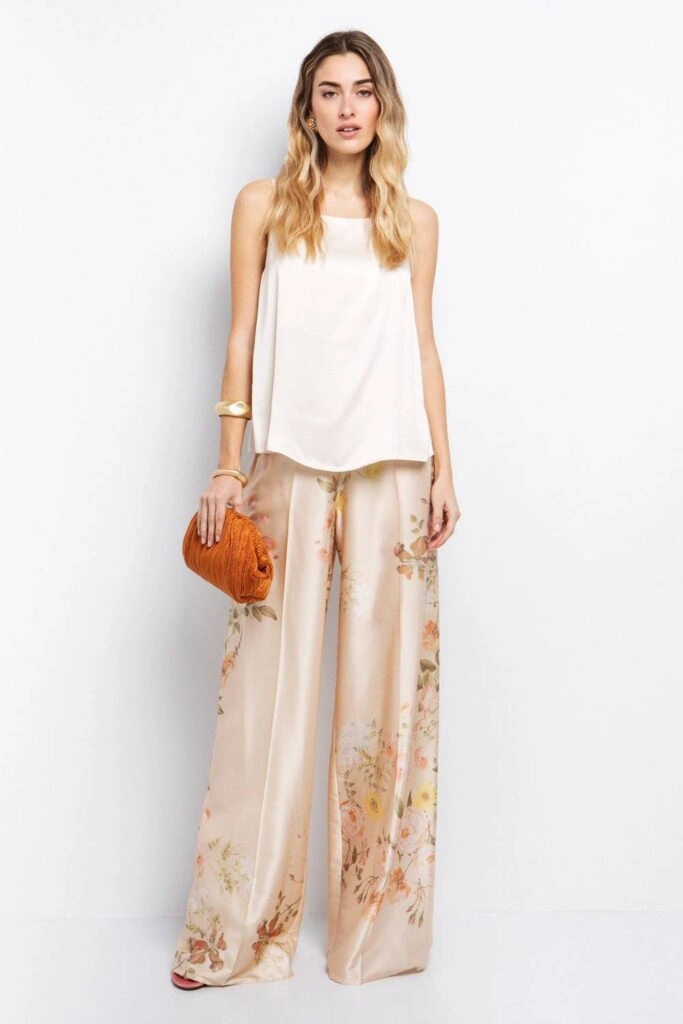 Λευκό Τοπ από 100% βισκόζη σε ματ-σατέν όψη