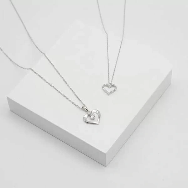 Κολιέ Από Ασήμι 925 Με Καρδιά Από Ζιργκόν