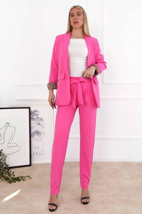 Φούξια κοστούμι με λεοπάρ φόρδρα