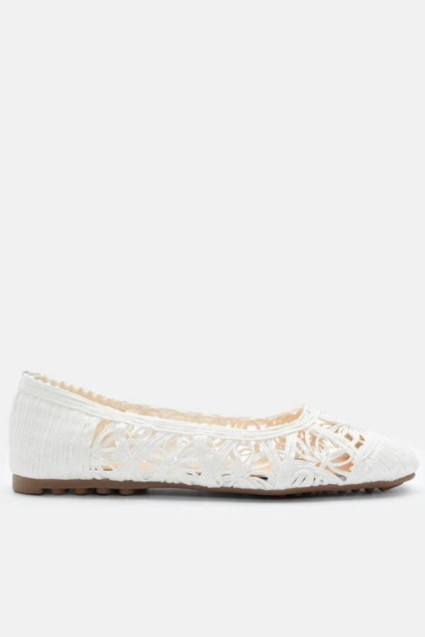 Νυφικές Μπαλαρίνες Ψάθινες με πλεκτό σχέδιο