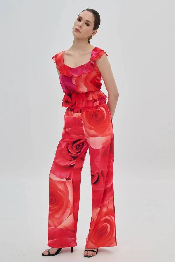 Παντελόνι Floral Με Λάστιχο DEJAVU