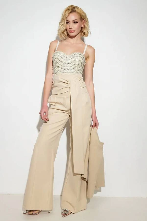 Παντελόνι Ψηλόμεσο Flare Με Φαρδιά Μπάσκα