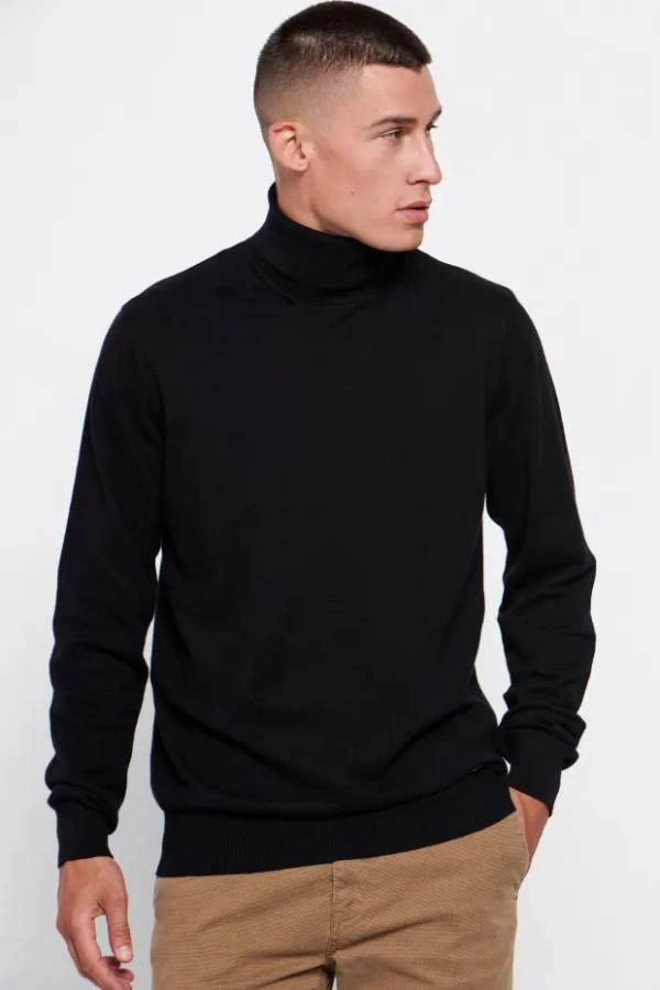 Funky Buddha Ανδρικό Πλεκτό Ζιβάγκο Μαύρο