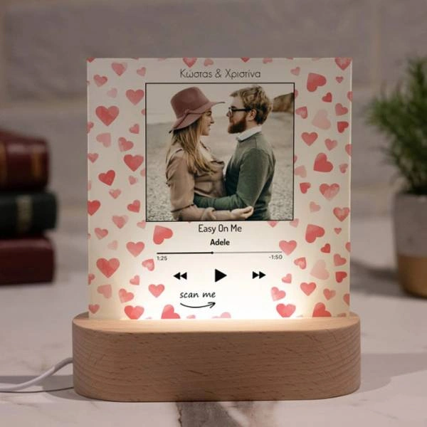 PlexiFrame με Ξύλινη LED Βάση