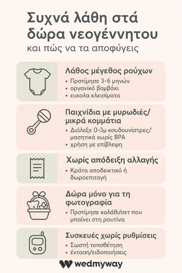 Συχνά λάθη στα δώρα για νεογέννητα και πώς να τα αποφύγεις