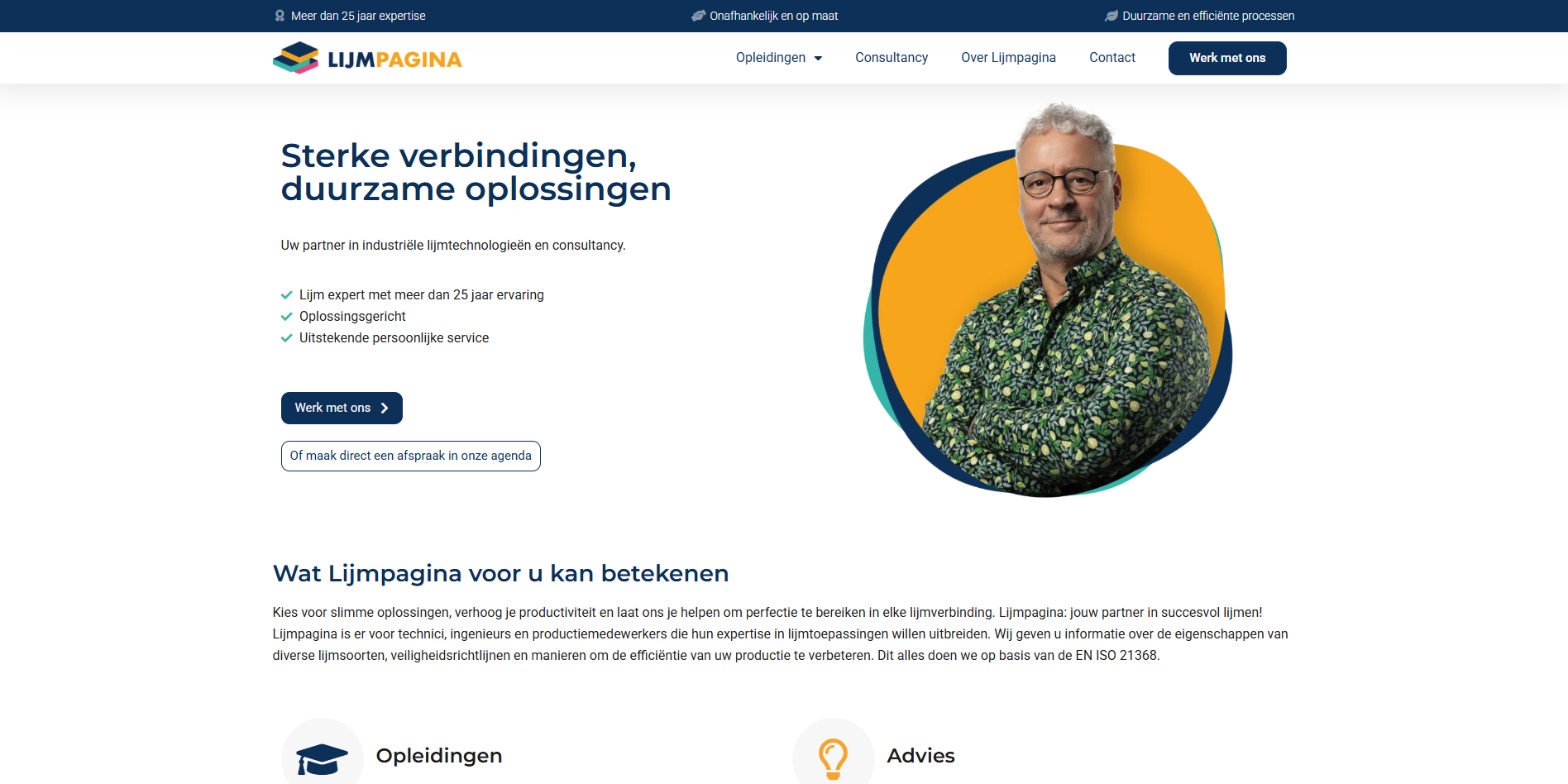 Lijmpagina — Full-Stack Website Development for an Industrial Adhesive Consultancy & Training Platform