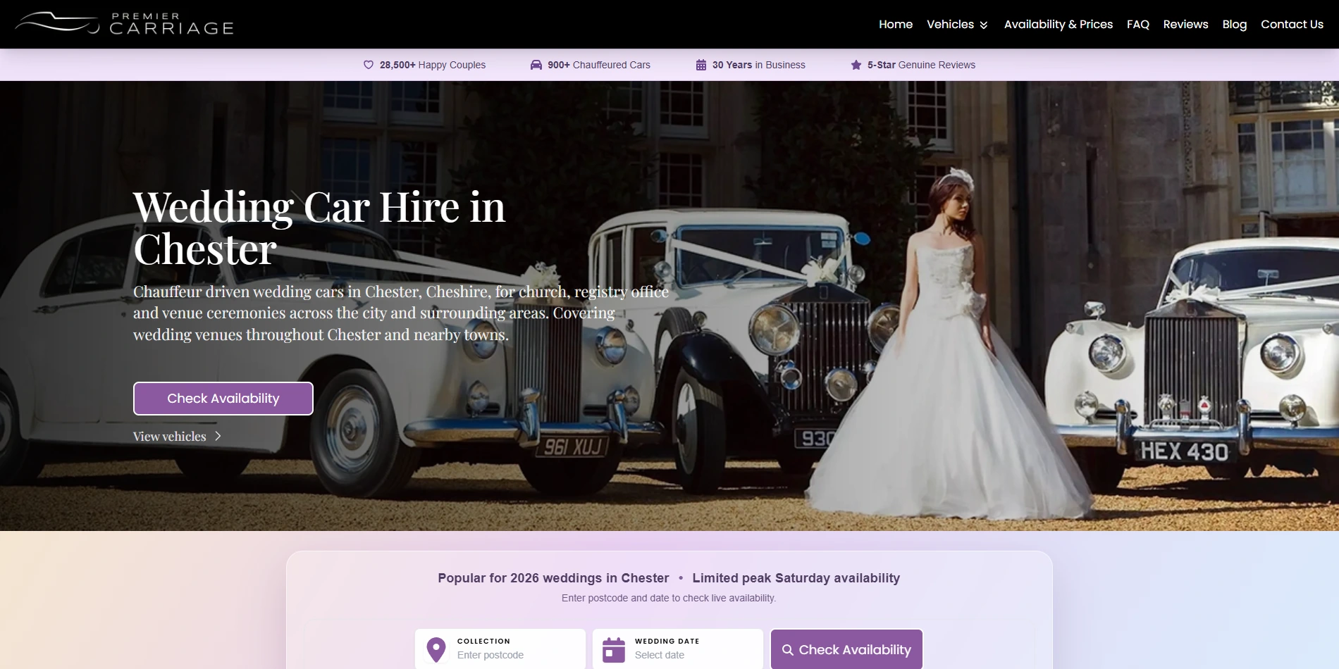 Premier Carriage — Full-Stack Symfony Development for a Nationwide Wedding Transport Platform