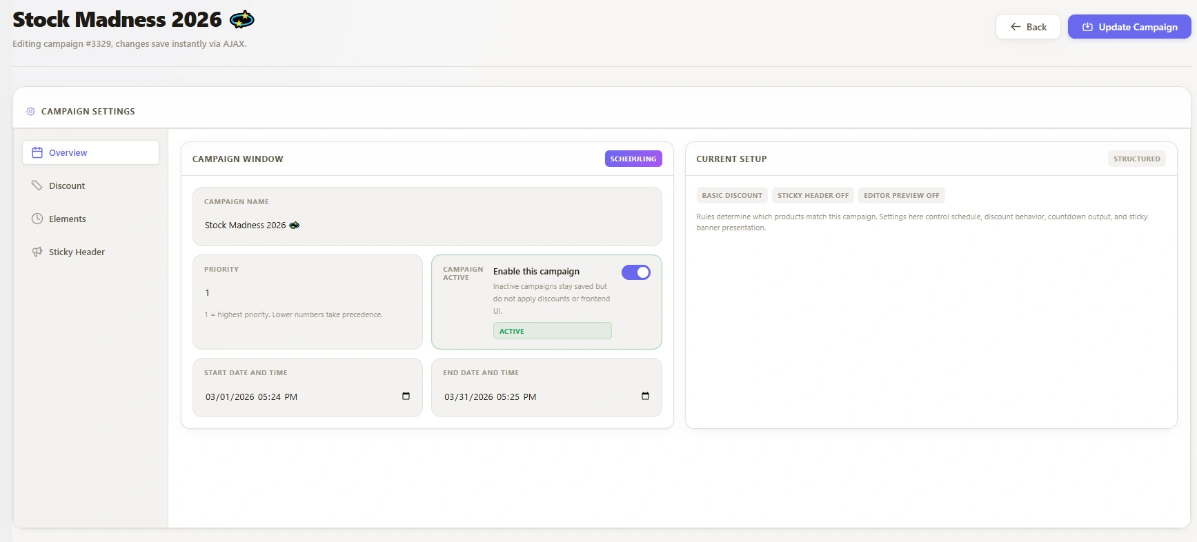 Apto Campaigns preview