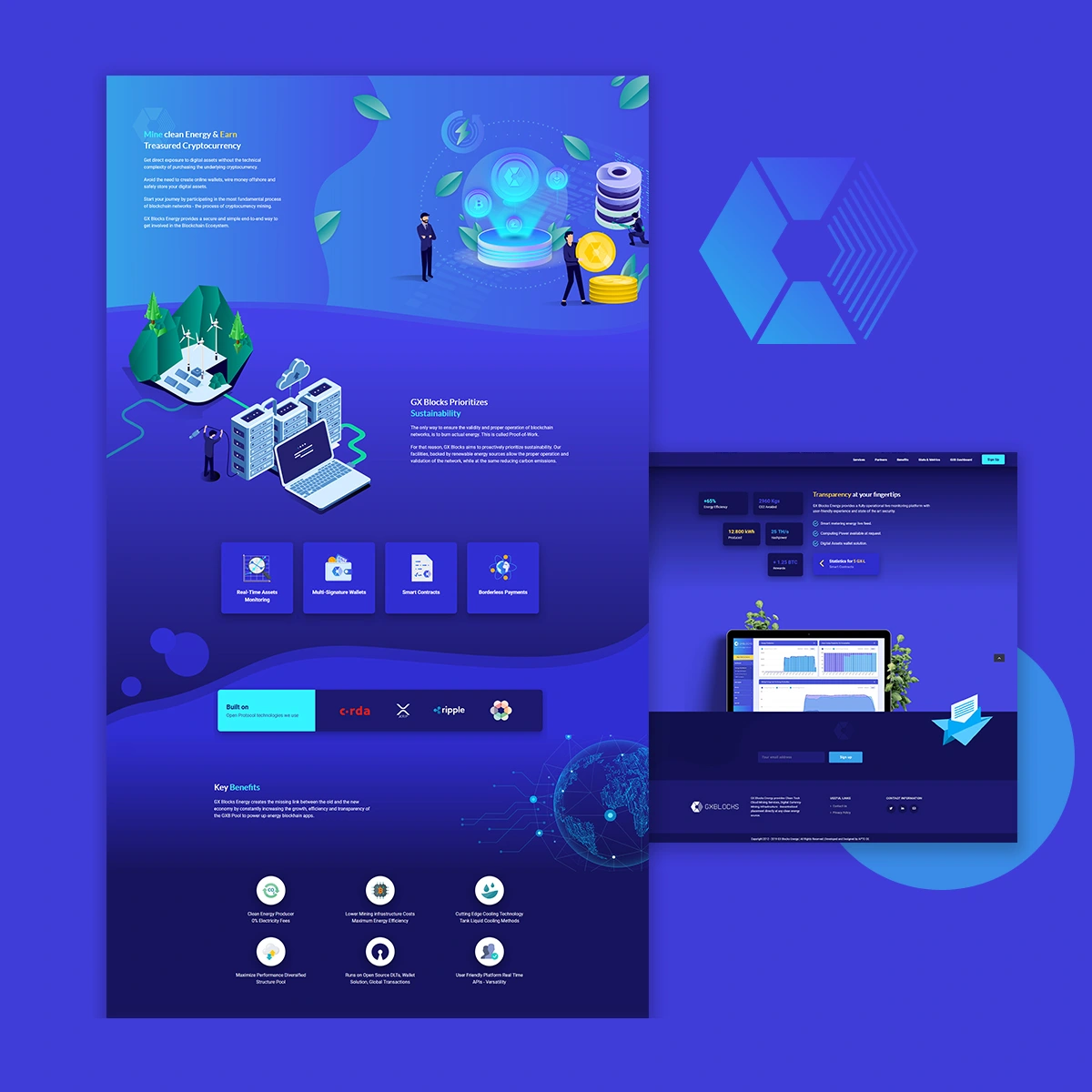 GX Blocks — WordPress Landing Page Development for a Clean-Tech Cloud Mining Startup