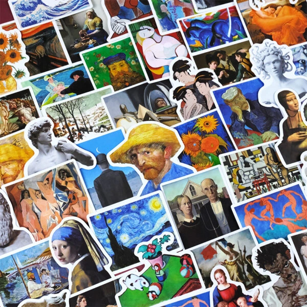 Visual Arts Stickers Van Gogh with Mixed Artists and Art Stickers Set of Fifty | The Other ...