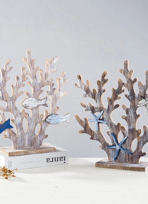 Wooden Flat Coral Decor