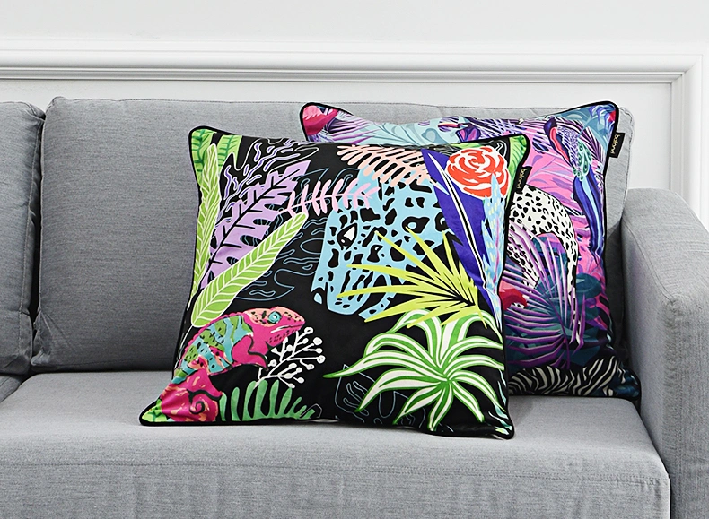 Cartoon Jungle Print Pillowcase