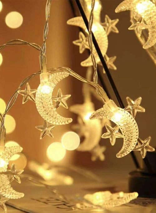 Moon with Mini Stars String Light