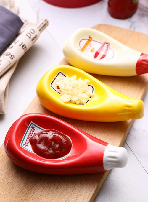 Porcelain Bottle-Shaped Dip Dish