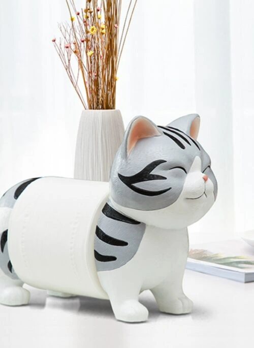 Kawaii Cat Tissue Roll Holder