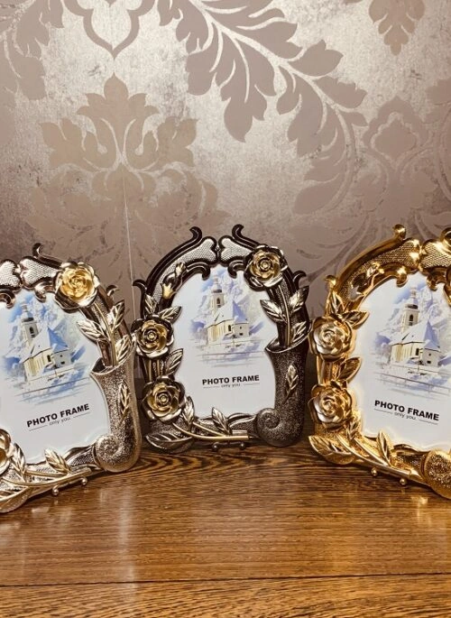 Vintage Frame with Embossed Rose