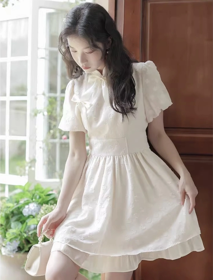 white lacy dress Lyon Lace Dress in White Lace – RESA