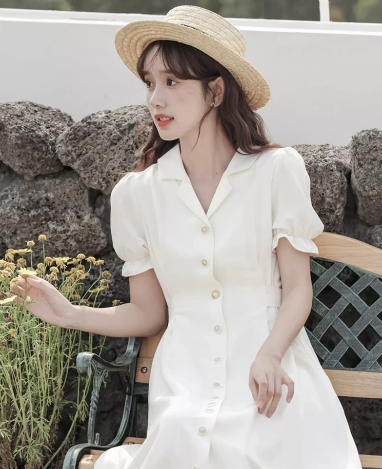 White Shirt Dress With Buttons