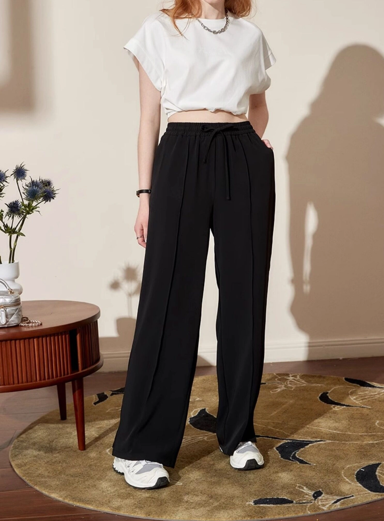 Black Wide Leg Pocket Pants