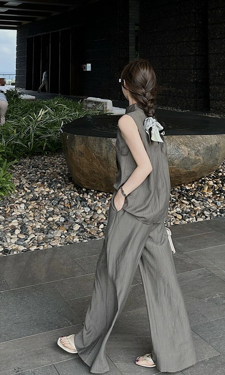 Green Wide Leg Trousers