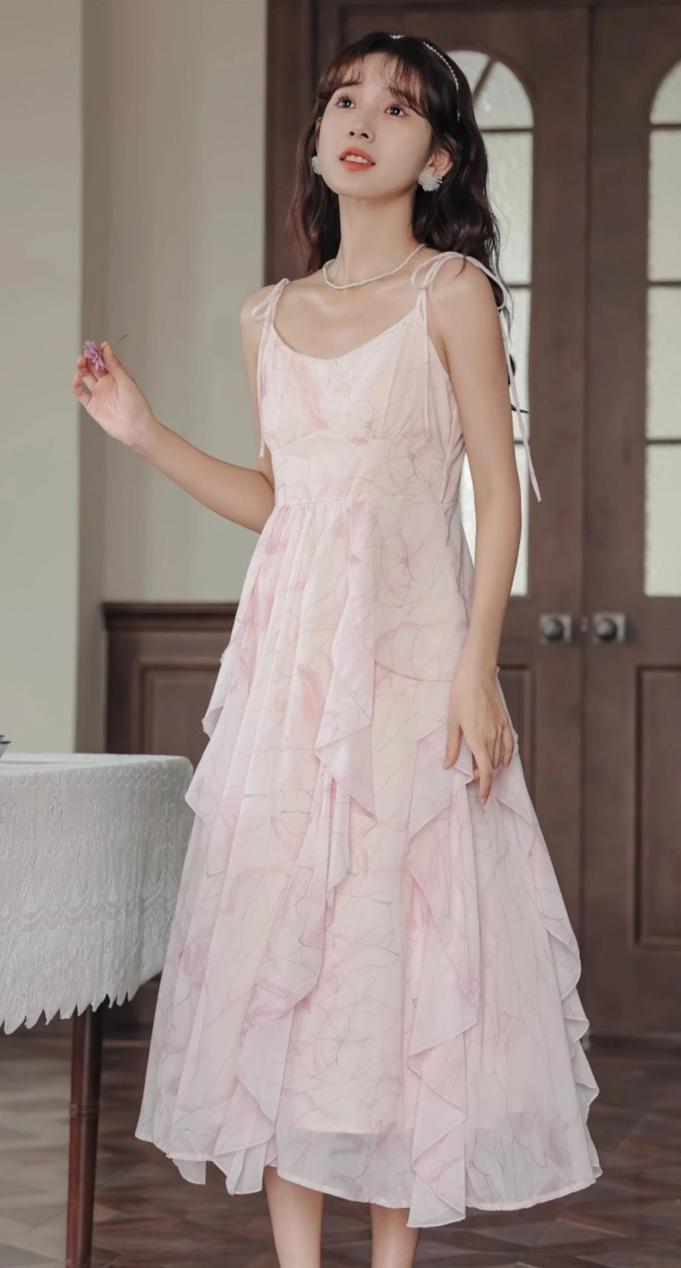 Pink Dreamy Ruffled Dress
