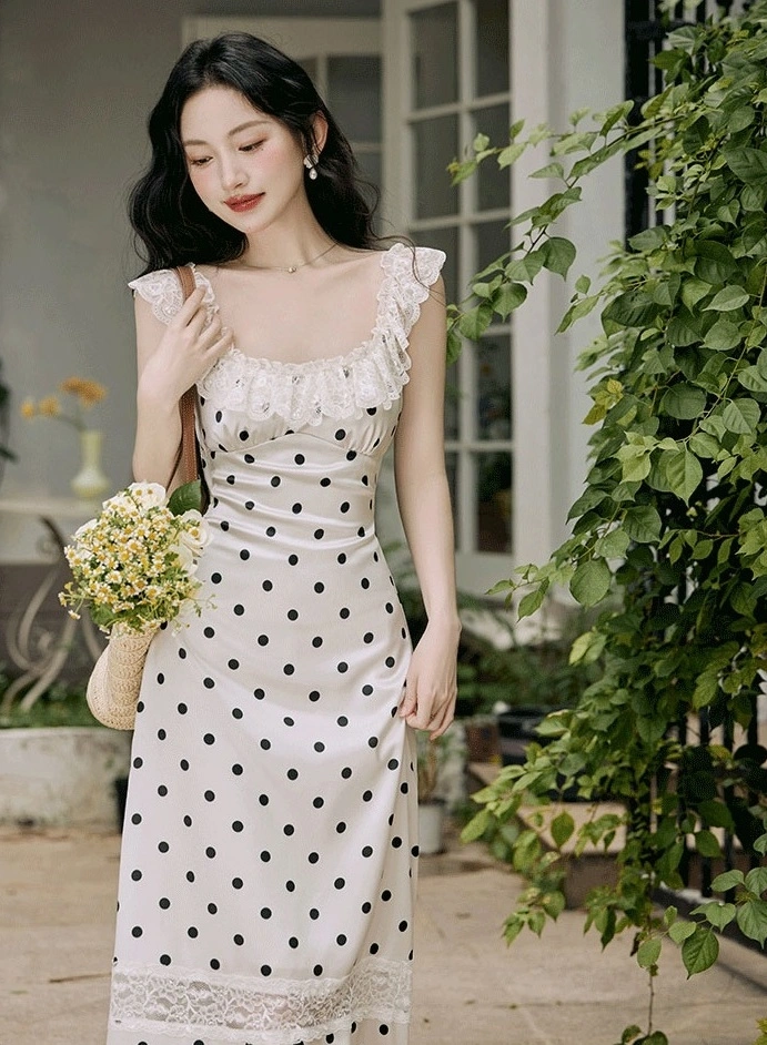 slim fit dress slacks Jodie Polka Dot Chiffon Mermaid Formal Dress main image 1