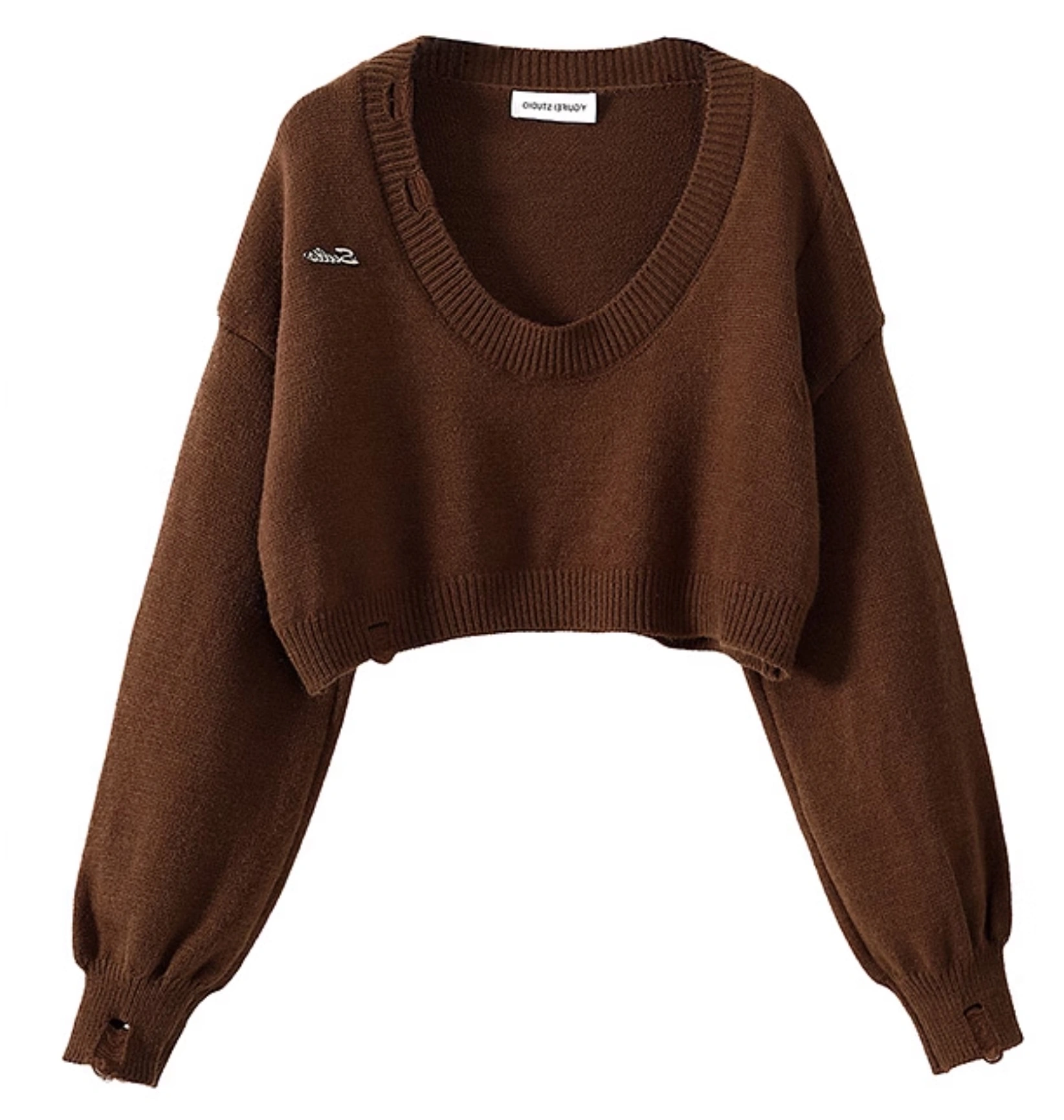 Brown Knitted Sweatshirt