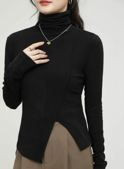 Black High Collar Sweater