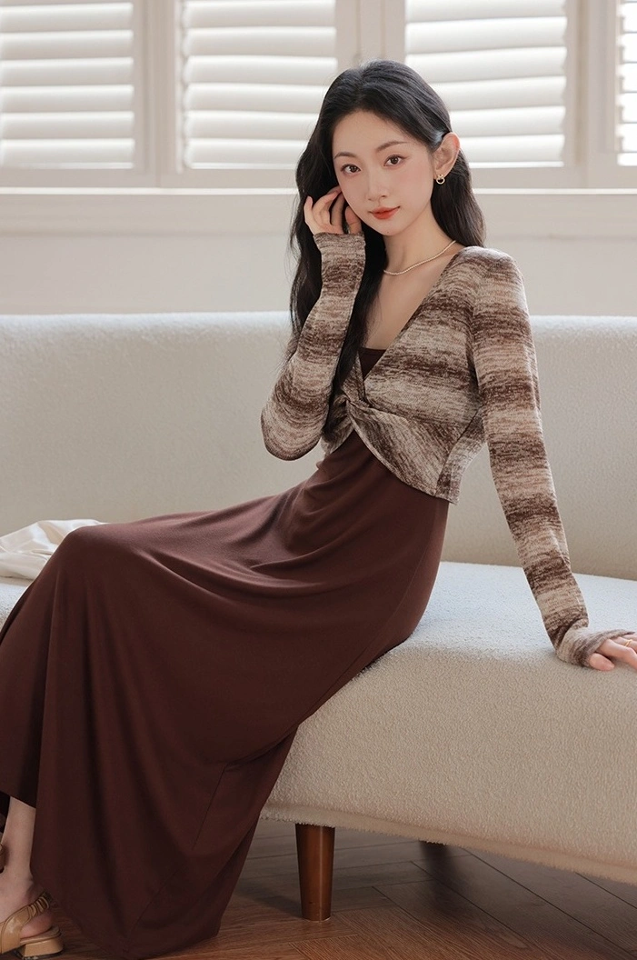 soft knit midi dress Plus Size A-Line Floral Jacquard Soft Knit Midi Dress