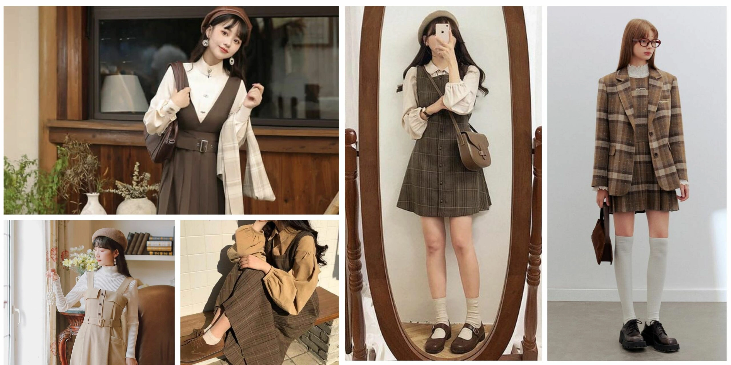 dark academia fashion dress Vintage Dark Academia Top & Skirt Set S / Skirt only I Retro Fairy