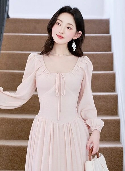 strapless open back dress Woven Cotton Striped Square Flare Dress main image 1