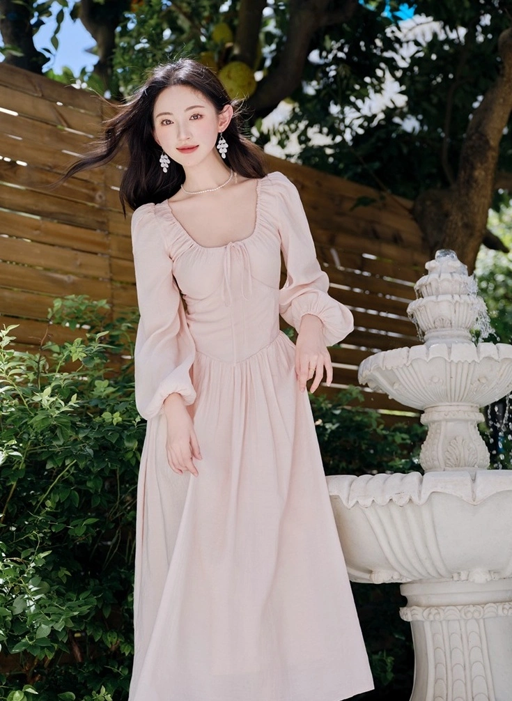 knee length dresses for ladies PINK ROSE Cut Out Long Sleeve Maxi Dress main image 0