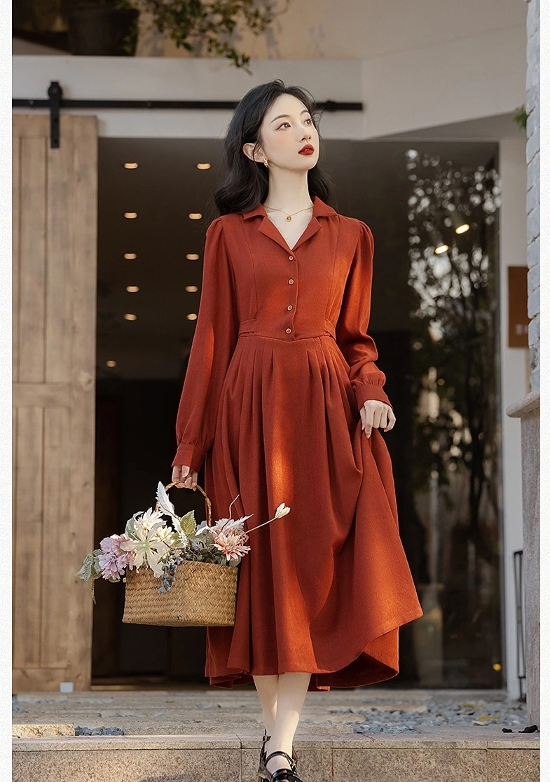fitted lace wedding dress Burgundy Deep V-Neck Velvet Long Sleeves Prom Dress Y2635 – Simplepromdress main image 1