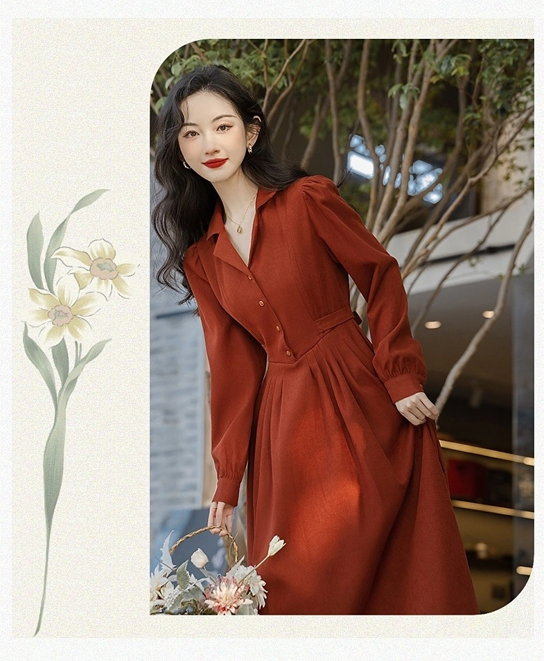 strapless open back dress Red Polka Dots Long Sleeve Midi Dress with Pockets, White Women Casual –  Starcove Fashion main image 0